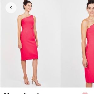 One shoulder pink cocktail dress size 10